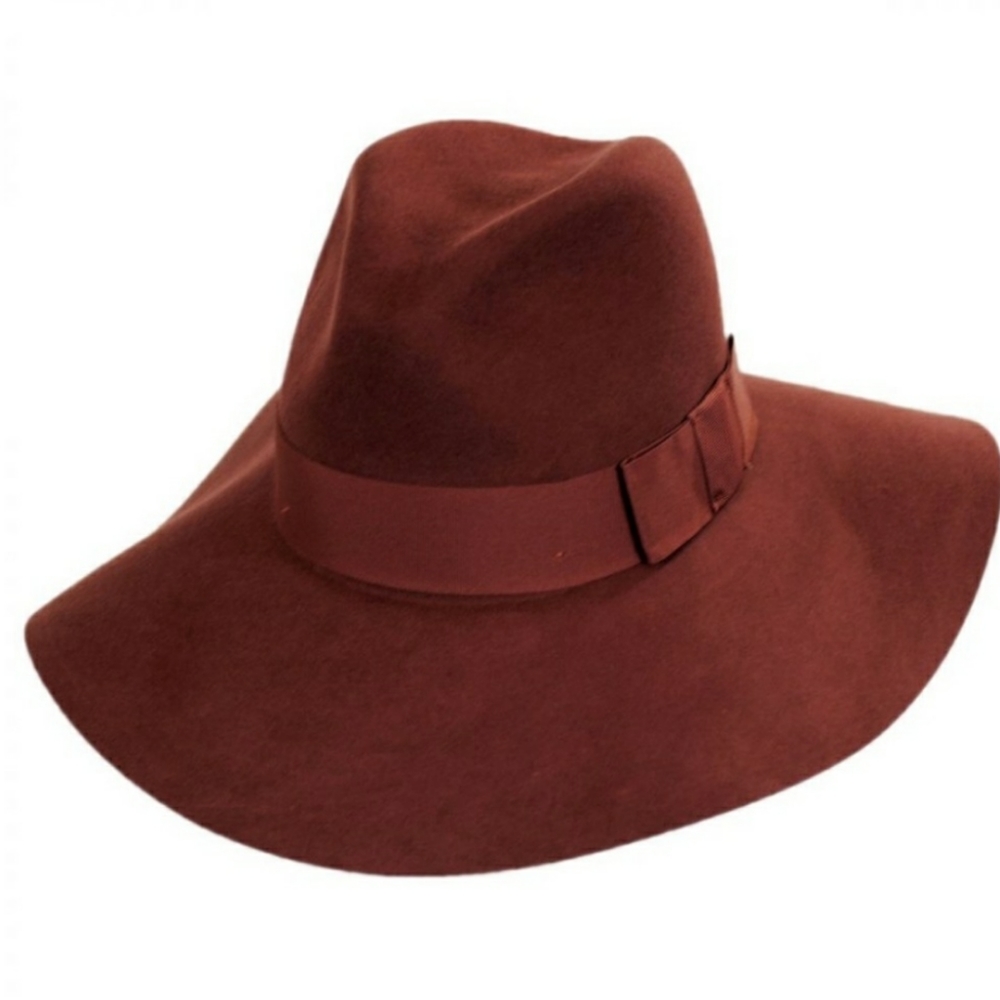 Brixton Wool Merlot Wide brim Fedora Hat - Picture 4 of 7